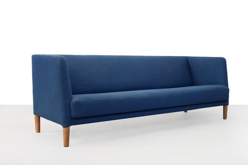 Hans J. Wegner for Johannes Hansen blue sofa