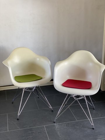 2x Vitra DAR Arm Chairs. By Charles and Ray Eames
