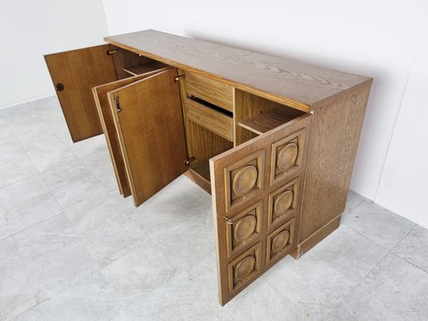 Graphical brutalist credenza, 1970s
