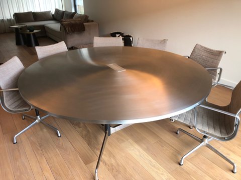 Vitra Stainless Steel Table, Ø 200 cm, 8-10 persons