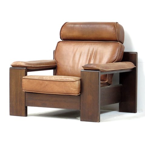 Leolux armchair in cognac leather