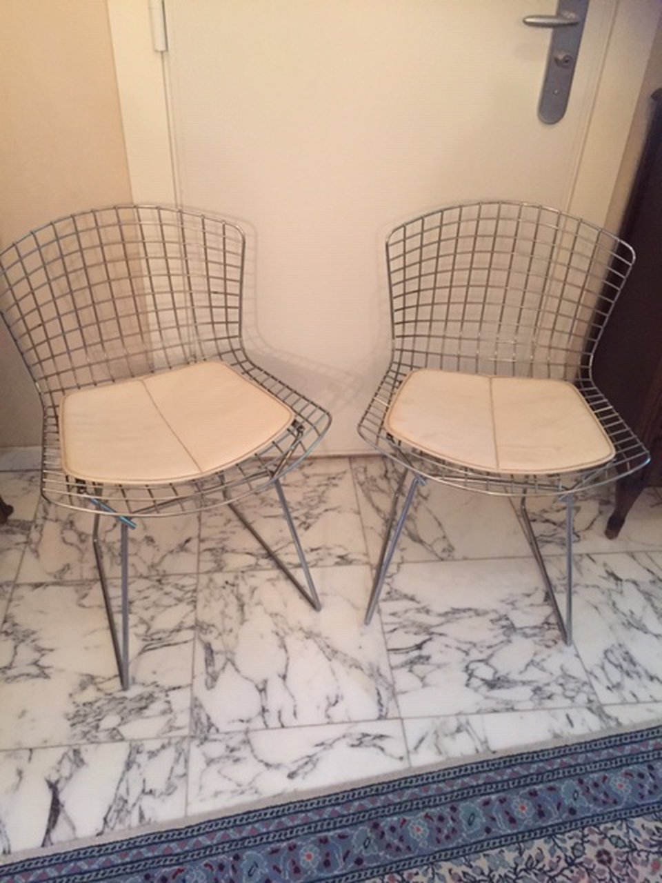 Image 5 of 2x Harrie Bertoia stoelen met kussen