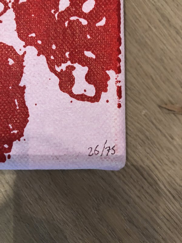 4x Zeefdruk Lilian van Stekelenburg ‘Shanghai Suprise’ in rose/rood