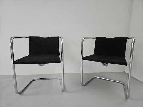 2x Vintage tubular frame chairs