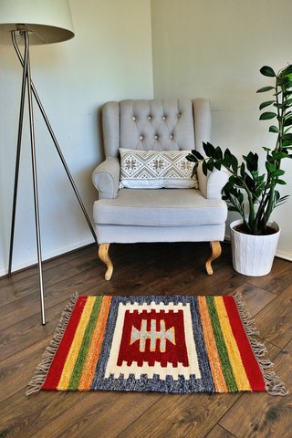 Kelima Handgeweven vloerkleed / tapijt - 100% Egyptische wol Kelim - 60x80cm - Klassiek