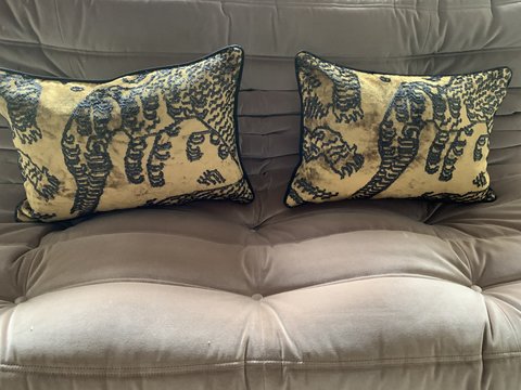 2x Dedar Milano Tiger Mountain cushions
