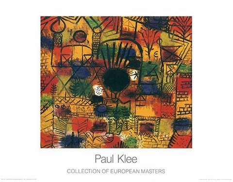 Paul Klee - Compositie met Zwart Middelpunt uit 1919  GROOT!!