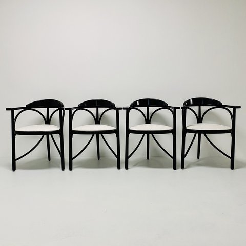 Thonet Model 81 Black Art Nouveau bentwood dining chairs