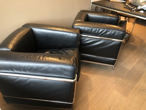 2 CASSINA LC2, armchair