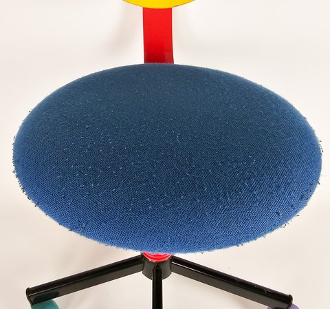 Ikea - Pop Art - Memphis design - office chair - metal - wood - 80's