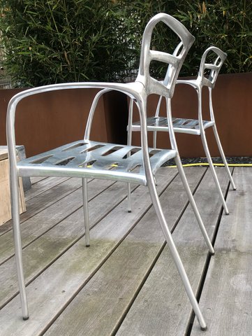 4 x aluminum design terrace/outdoor chair