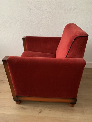 Art deco armchair + footstool