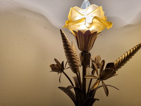 Hollywood Regency bloemen lamp