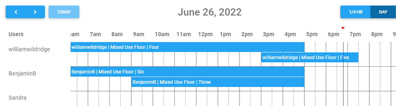 Teams upcoming bookings