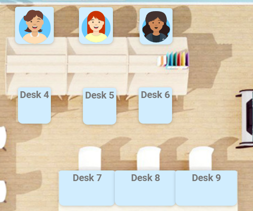 bookable desks or desk labels