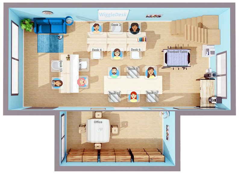 Interactive floorplan for hybrid working
