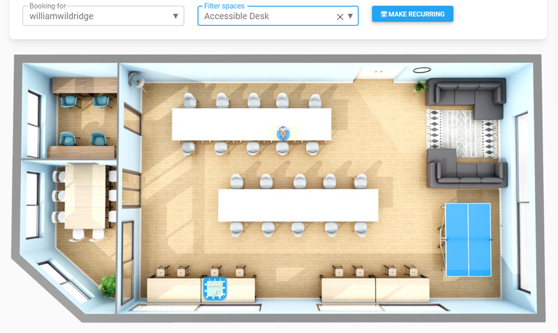 identifying wheelchair accessible desks