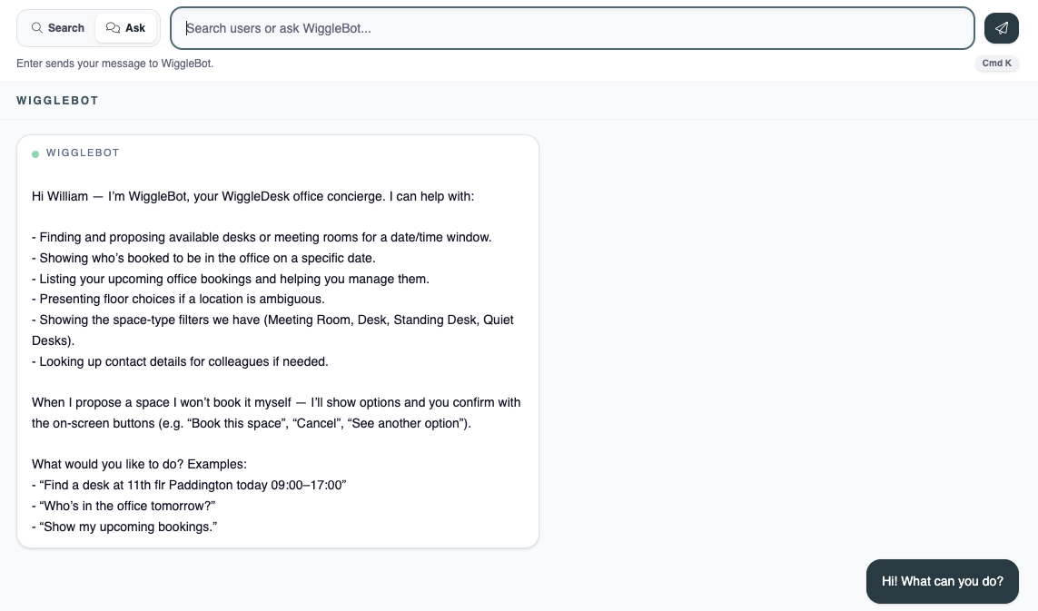WiggleBot mobile assistant