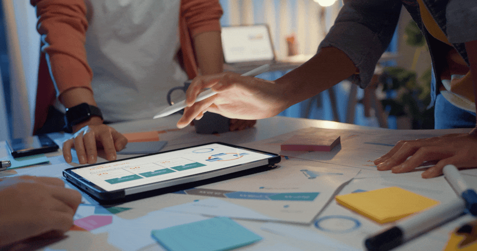 Hiring team reviewing career site analytics