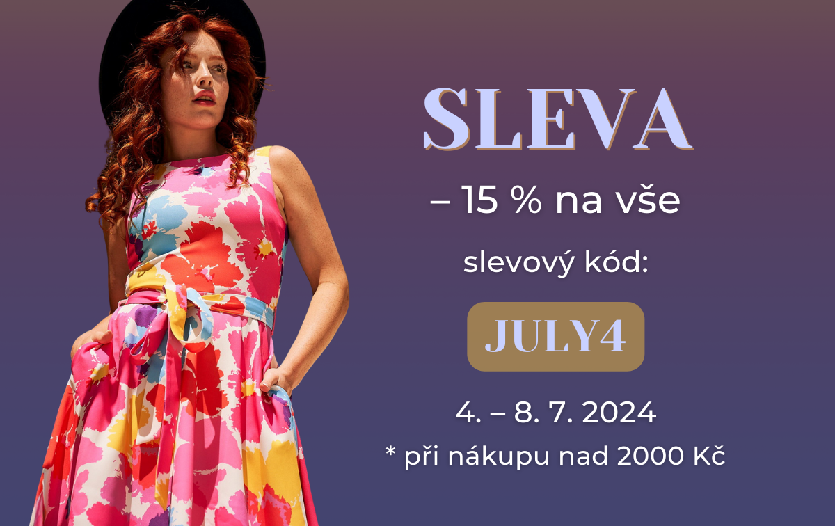 Pusťte léto do svého šatníku s 15 % slevou na vše při nákupu nad 2000 Kč! 🌞