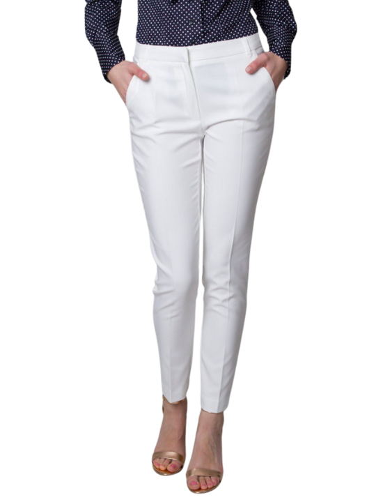 Dámské společenské kalhoty bílé barvy