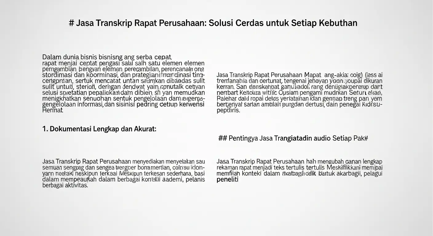 Jasa Transkrip Rapat Perusahaan: Solusi Cerdas untuk Setiap Kebutuhan
