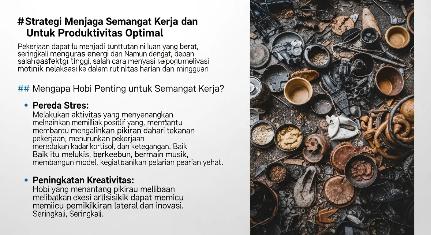 Strategi Menjaga Semangat Kerja: Hobi dan Relaksasi