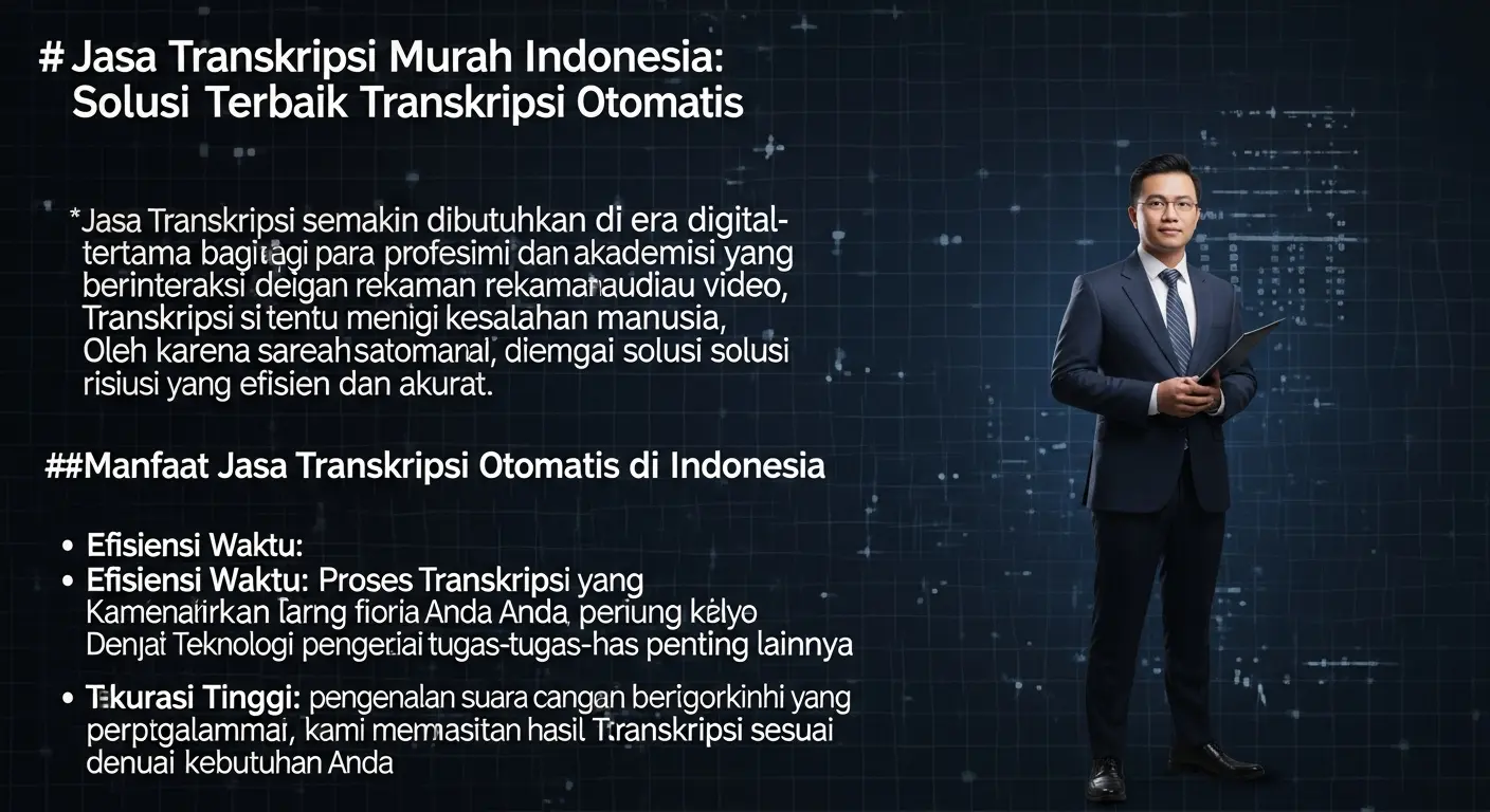 Jasa Transkripsi Murah Indonesia: Solusi Terbaik untuk Transkripsi Otomatis