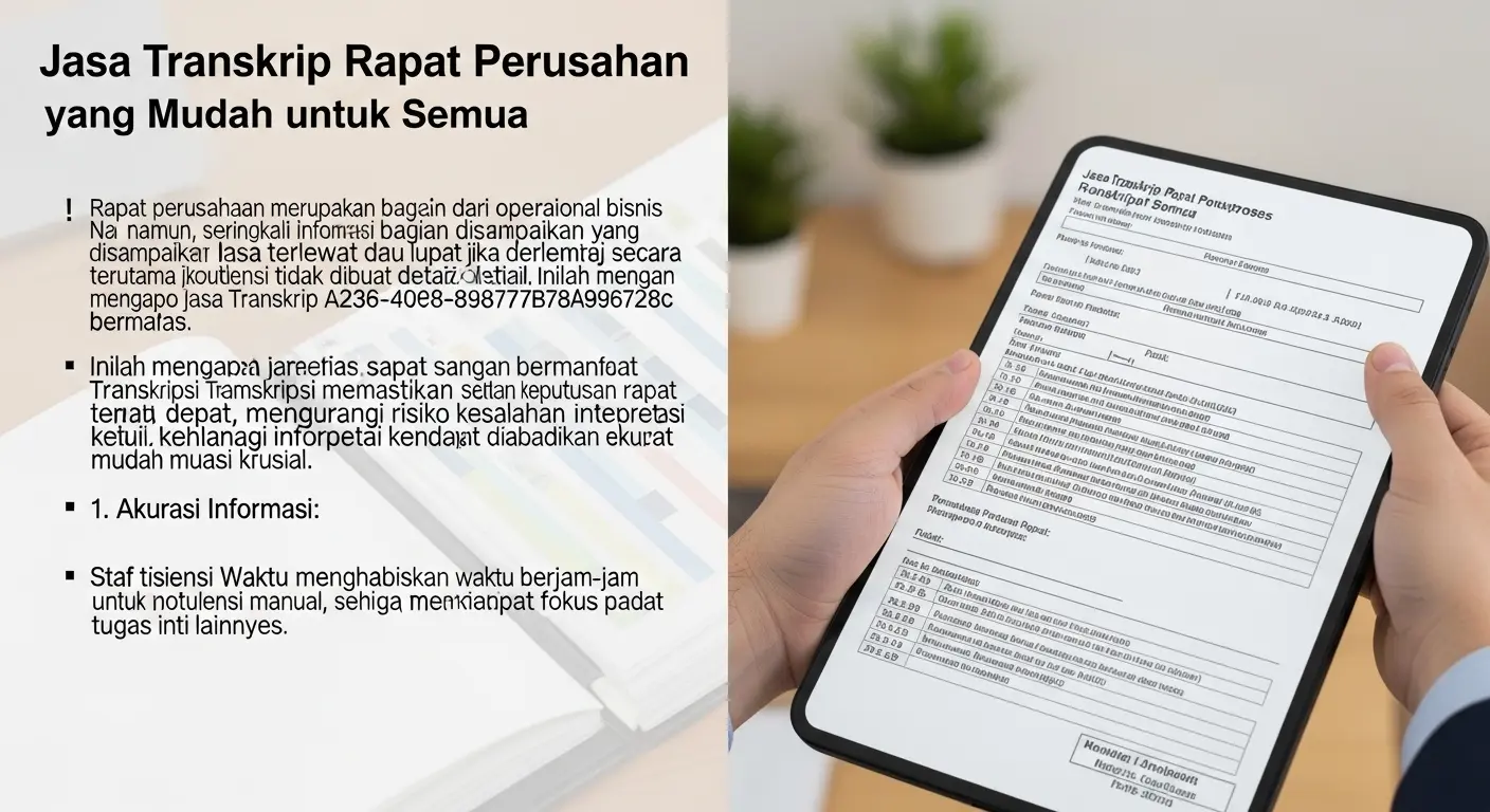 Jasa Transkrip Rapat Perusahaan yang Mudah untuk Semua