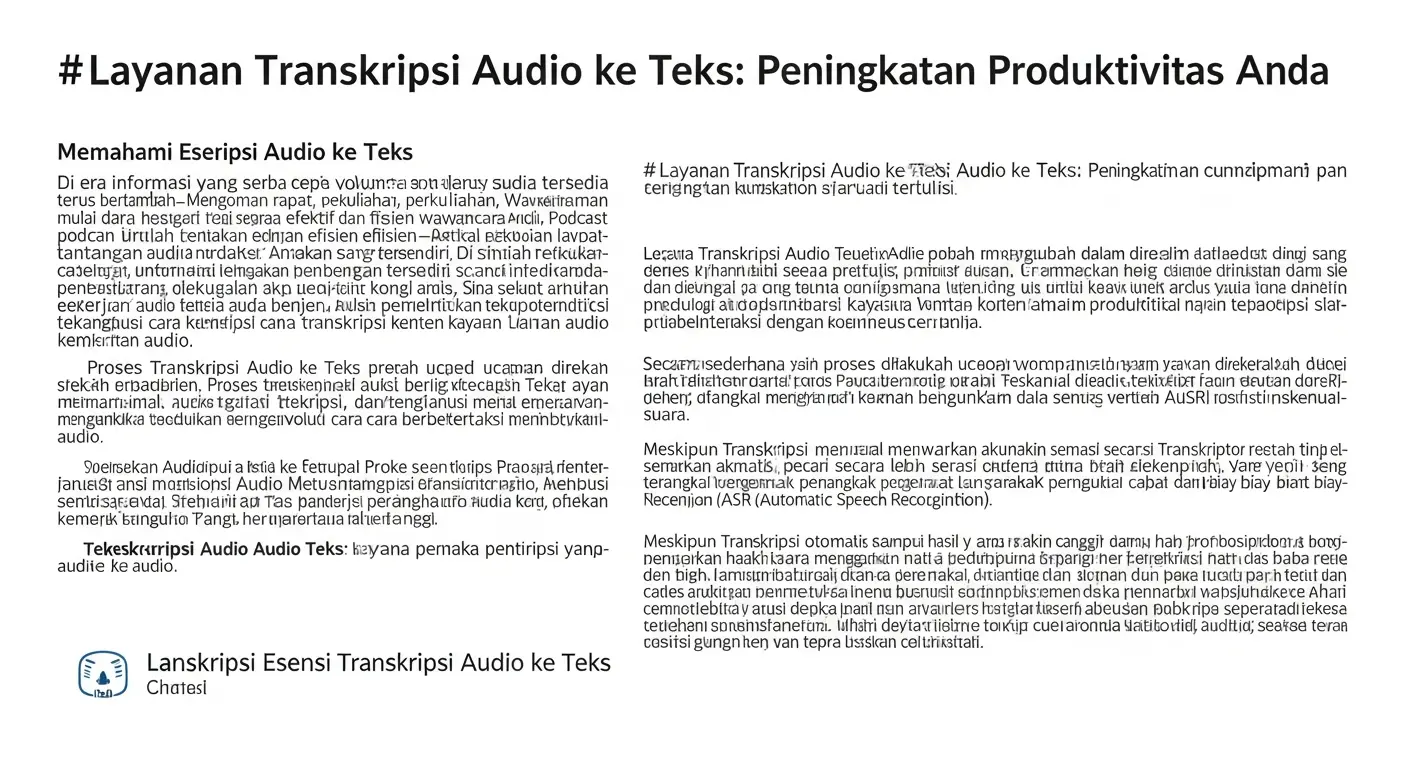 Layanan Transkripsi Audio ke Teks: Peningkatan Produktivitas Anda