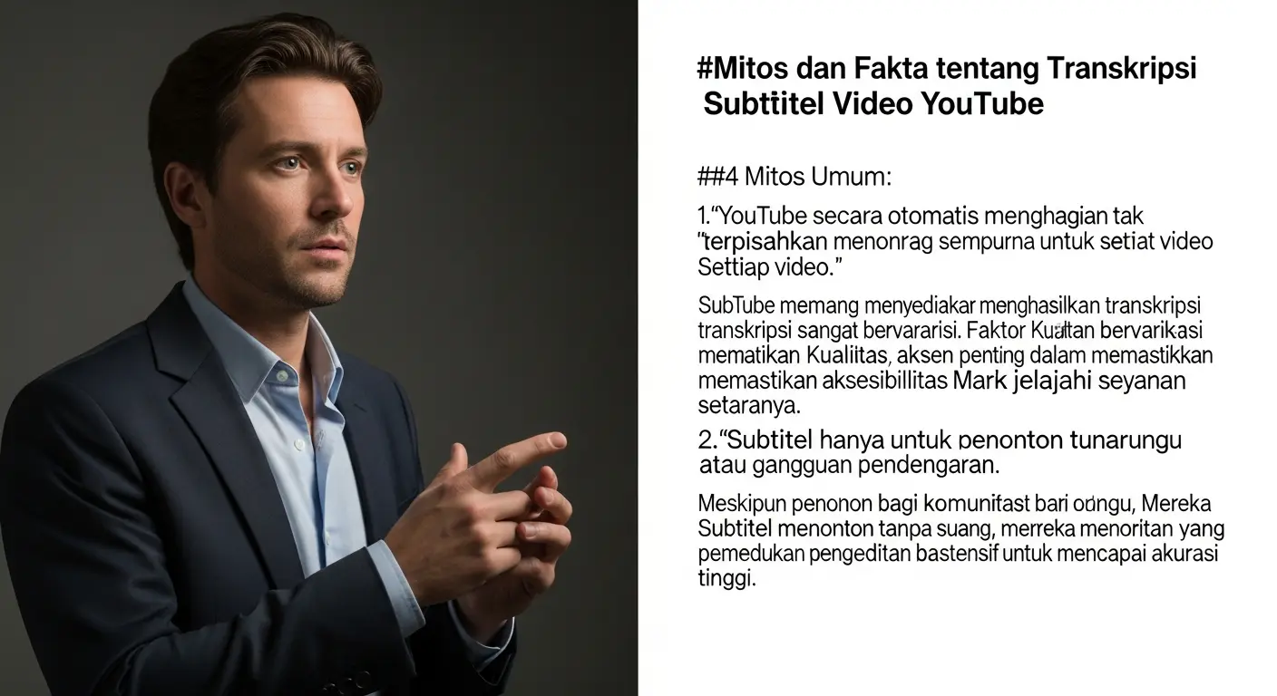 Mitos dan Fakta tentang Transkripsi Subtitel Video YouTube