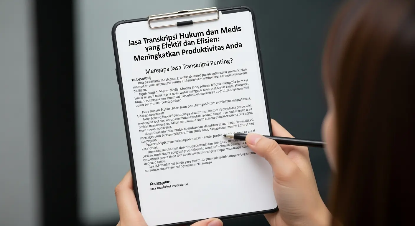 Jasa Transkripsi Hukum dan Medis yang Efektif dan Efisien