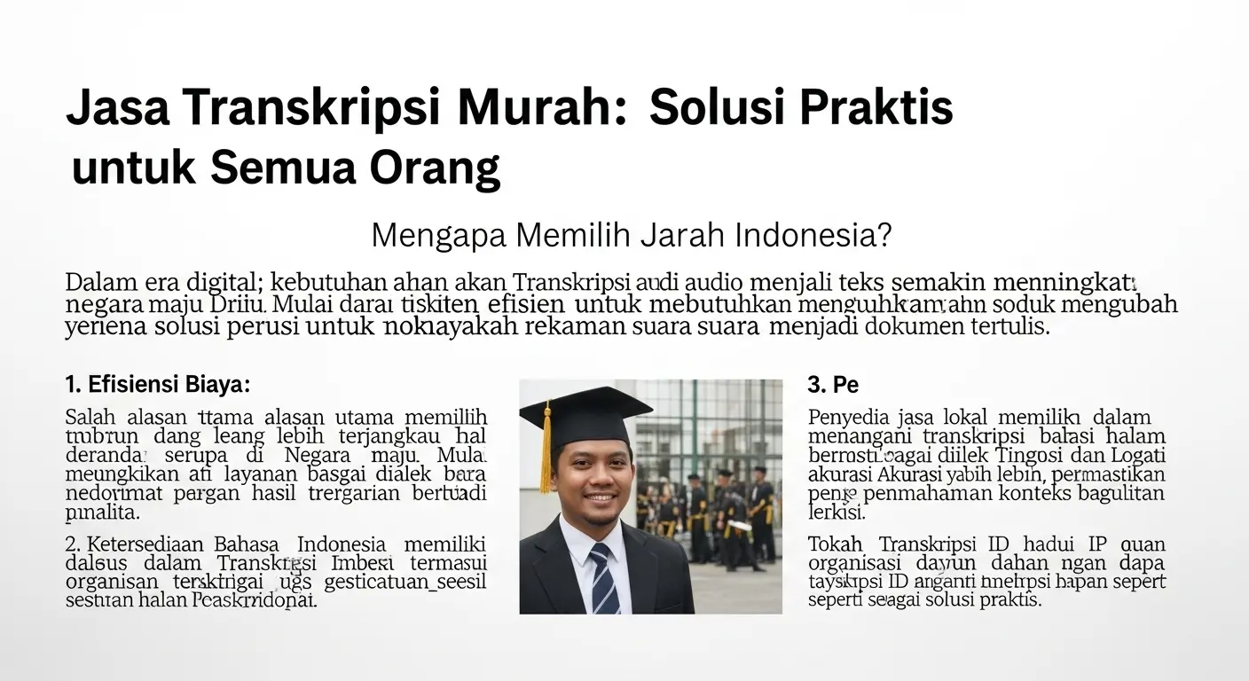 Jasa Transkripsi Murah Indonesia: Solusi Praktis untuk Semua Orang