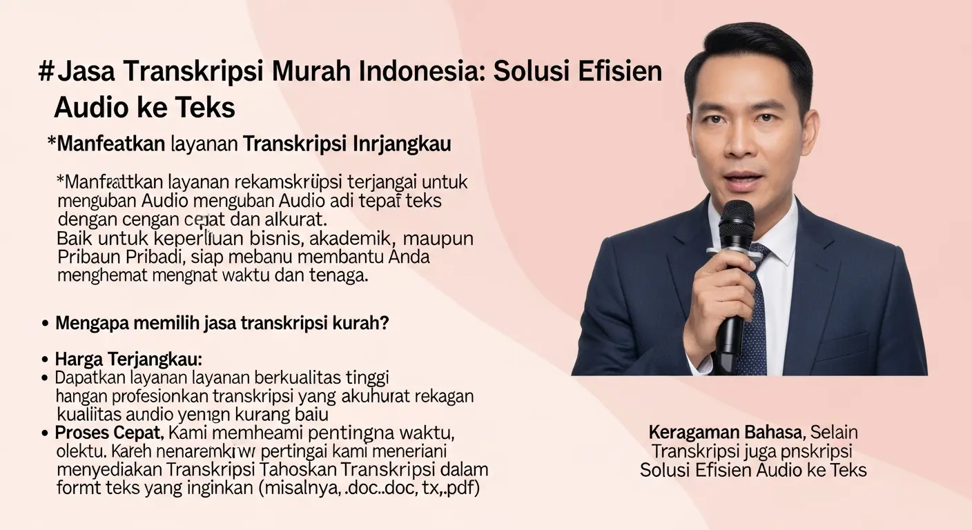 Jasa Transkripsi Murah Indonesia untuk Kemudahan Mengubah Audio Menjadi Teks
