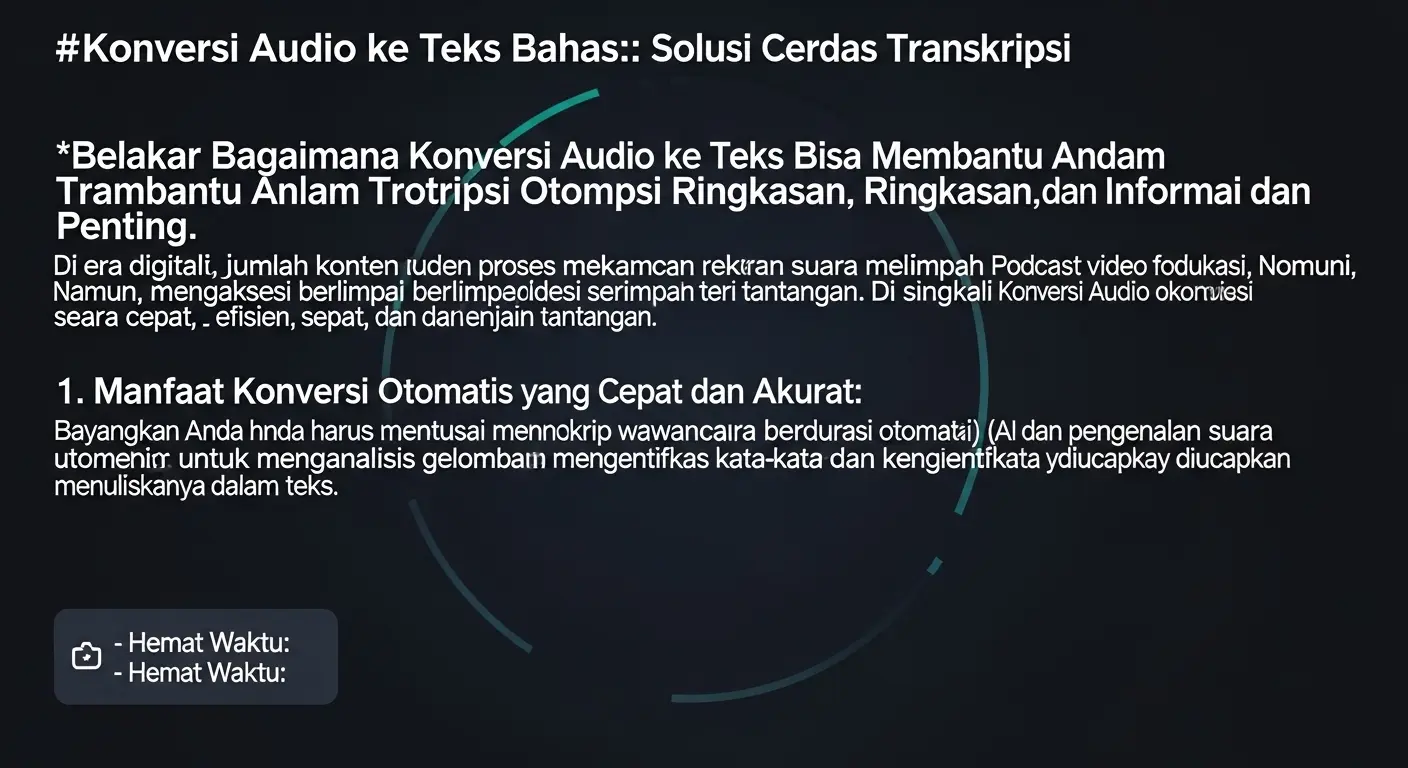 Konversi Audio ke Teks Bahasa Indonesia: Solusi Cerdas untuk Transkripsi