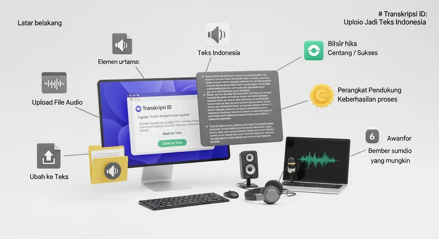Transkripsi ID: Upload Audio Jadi Teks Indonesia