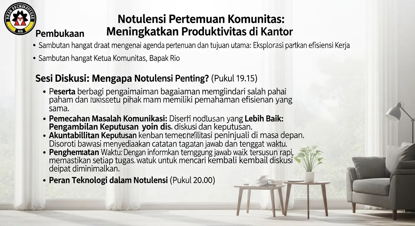 Notulensi Pertemuan Komunitas: Meningkatkan Produktivitas di Kantor