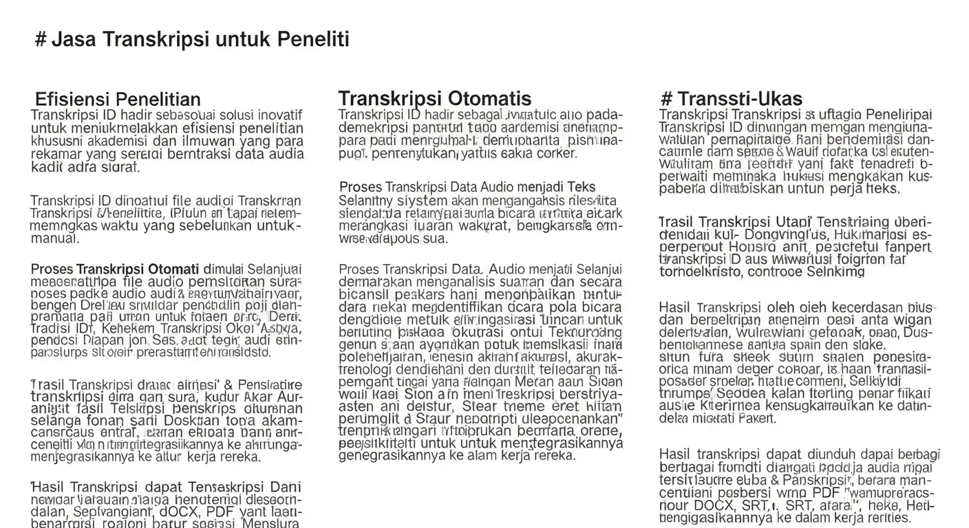 Jasa Transkripsi untuk Peneliti: Efisiensi Penelitian