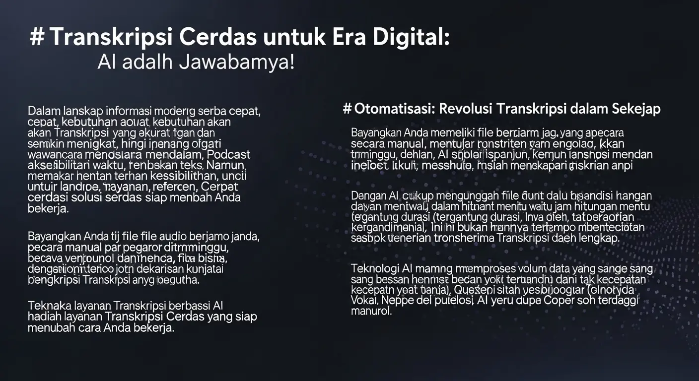 Layanan Transkripsi Berbasis AI: Solusi Cerdas untuk Kebutuhan Transkripsi