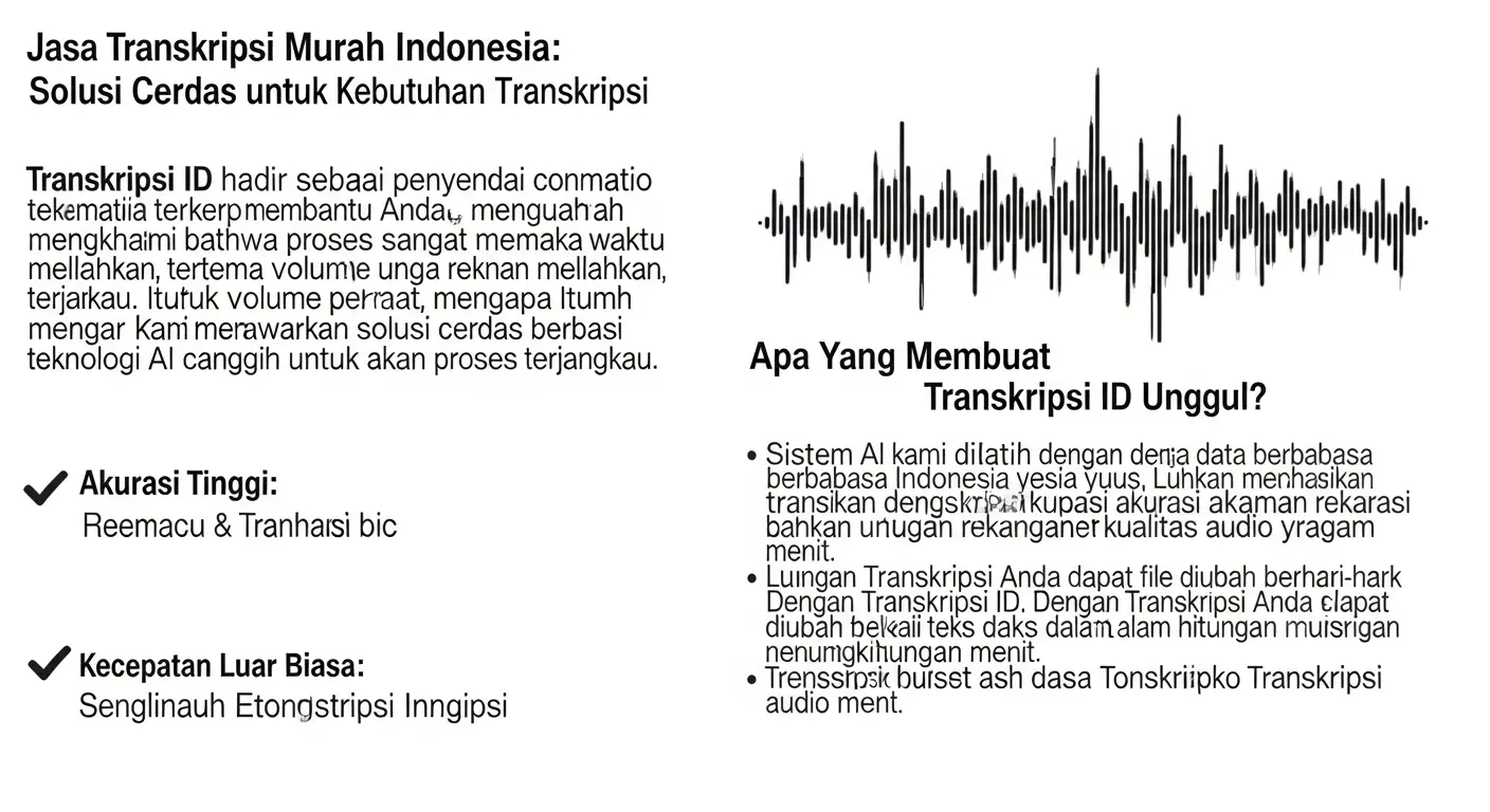 Jasa Transkripsi Murah Indonesia: Solusi Cerdas untuk Kebutuhan Transkripsi