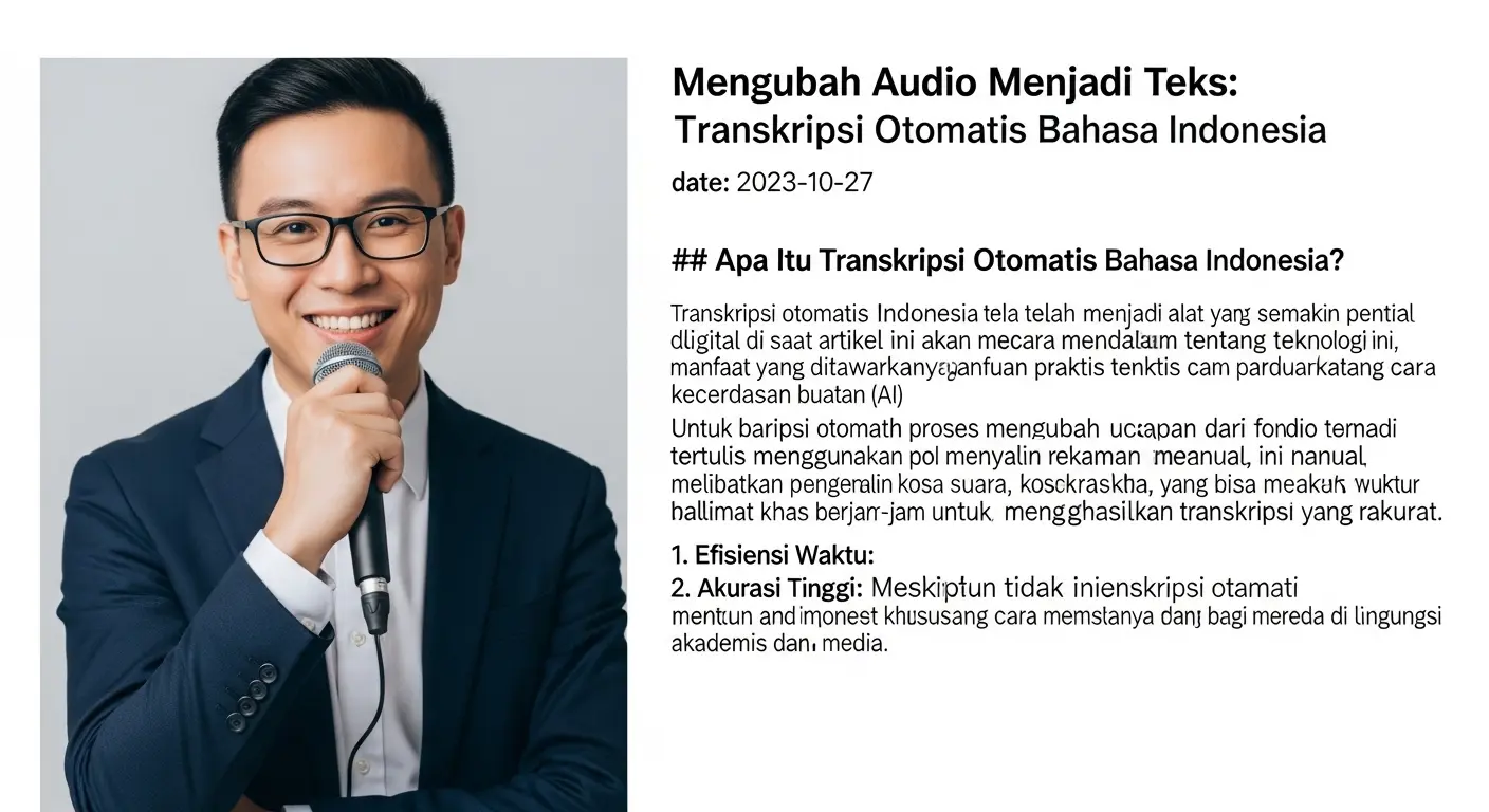 Transkripsi Otomatis Bahasa Indonesia: Mengubah Audio Menjadi Teks