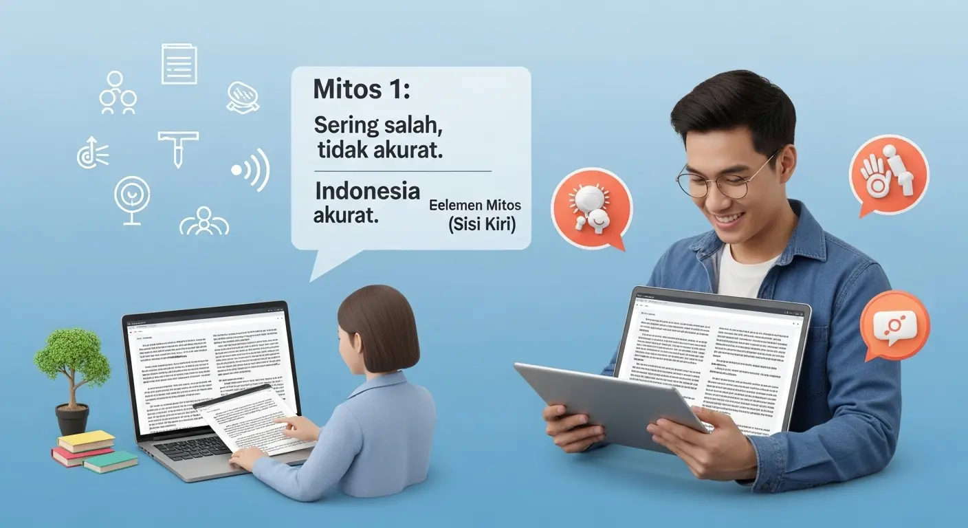 Mitos Tentang Aplikasi Transkripsi Real-time Indonesia