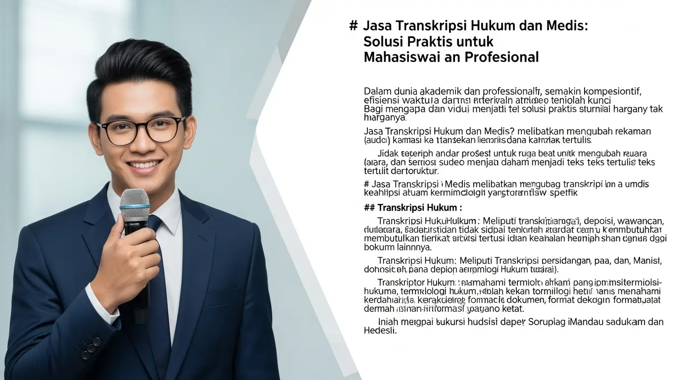 Jasa Transkripsi Hukum dan Medis: Solusi Praktis untuk Mahasiswa