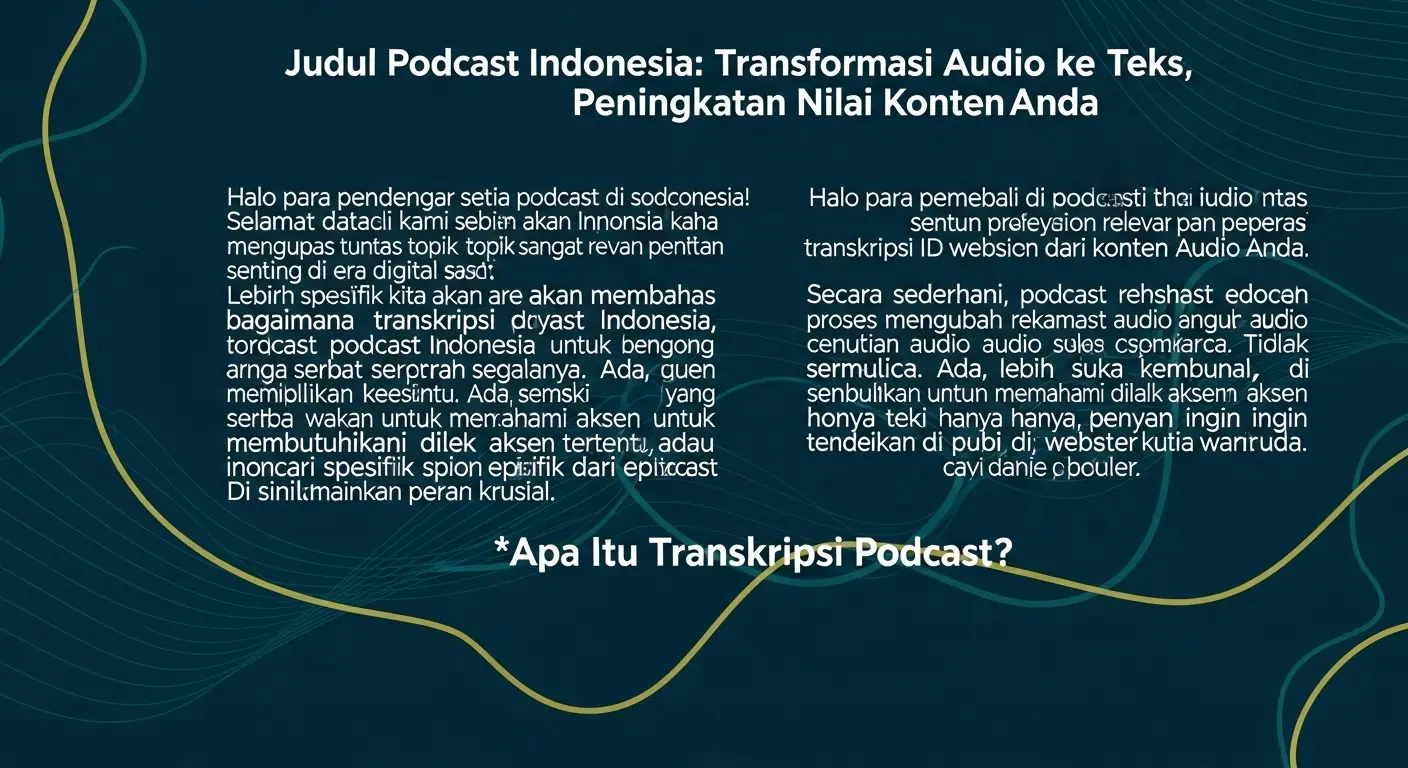Transkripsi Podcast Indonesia: Cara Cerdas Mengubah Audio Menjadi Teks