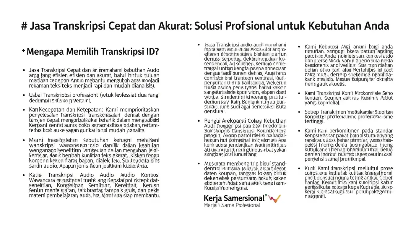 Jasa Transkripsi Cepat dan Akurat untuk Mahasiswa dan Profesional