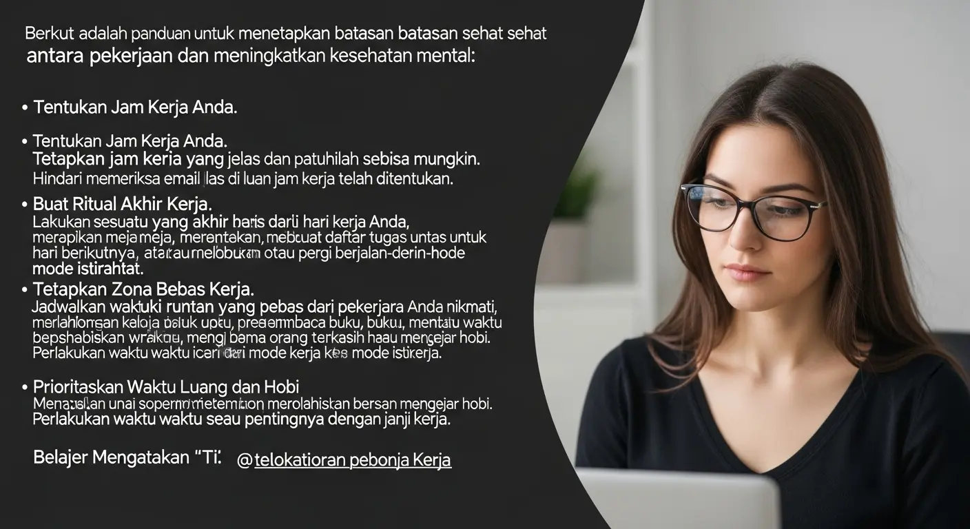 Buat Batasan yang Sehat Antara Kerja dan Kehidupan Pribadi