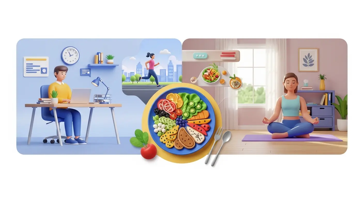 Tips Hidup Sehat Untuk Pekerja - Menjaga pola makan, olahraga, dan istirahat yang cukup