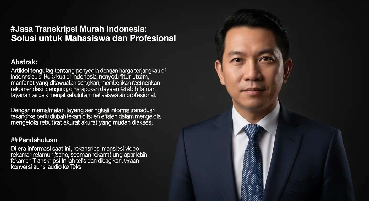 Jasa Transkripsi Murah Indonesia: Solusi Untuk Mahasiswa dan Profesional