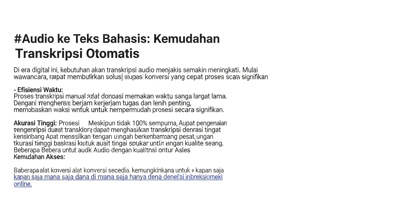 Konversi Audio ke Teks Bahasa Indonesia yang Mudah dan Cepat