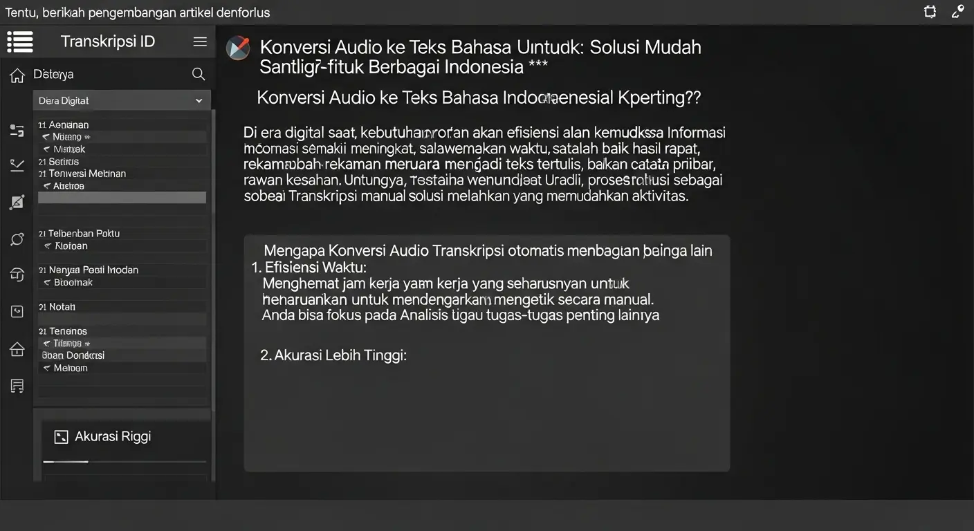 Konversi Audio ke Teks Bahasa Indonesia: Solusi Mudah